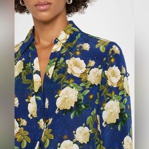 🌙 Alice + Olivia Eloise silk blouse - Twilight Eden NWT XL